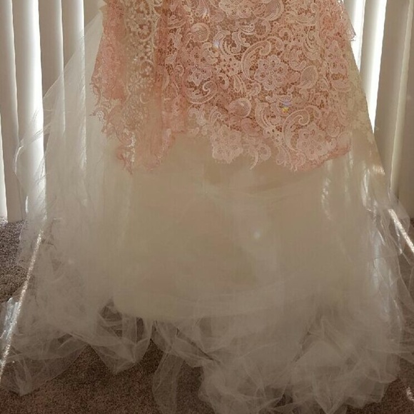 Blush Pink & Ivory Victorian Inspired Wedding Gown Set - Picture 2 of 7